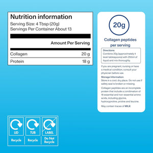 Vital Proteins Collagen Peptides Powder Supplement (Type I, III), Unflavoured Hydrolyzed Collagen-Hair, Skin, Nail Support Supplement, Paleo, Gluten Free, Non-Gmo, 20G per Serving 264G Canister, 1Pack