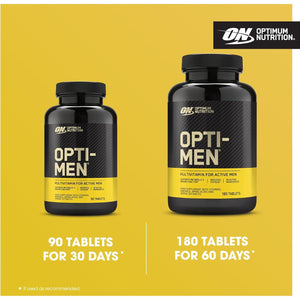 Optimum Nutrition Opti-Men Multi-Vitamin Supplements for Men with Vitamin D, Vitamin C, Vitamin B6 and Amino Acids, Unflavoured, 60 Servings, 180 Capsules