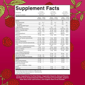 Maryruth Organics, Liquid Morning Multivitamin Essentials+, Essential Vitamins & Minerals, Sugar Free, Raspberry Flavour, 450Ml, Vegan, Gluten Free