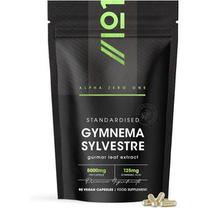 Gymnema Sylvestre Leaf 5000Mg – Standardised 125Mg Gymnemic Acid – 90 Vegan Capsules (3 Months Supply) – Resealable and Recyclable Pouch by Alpha01