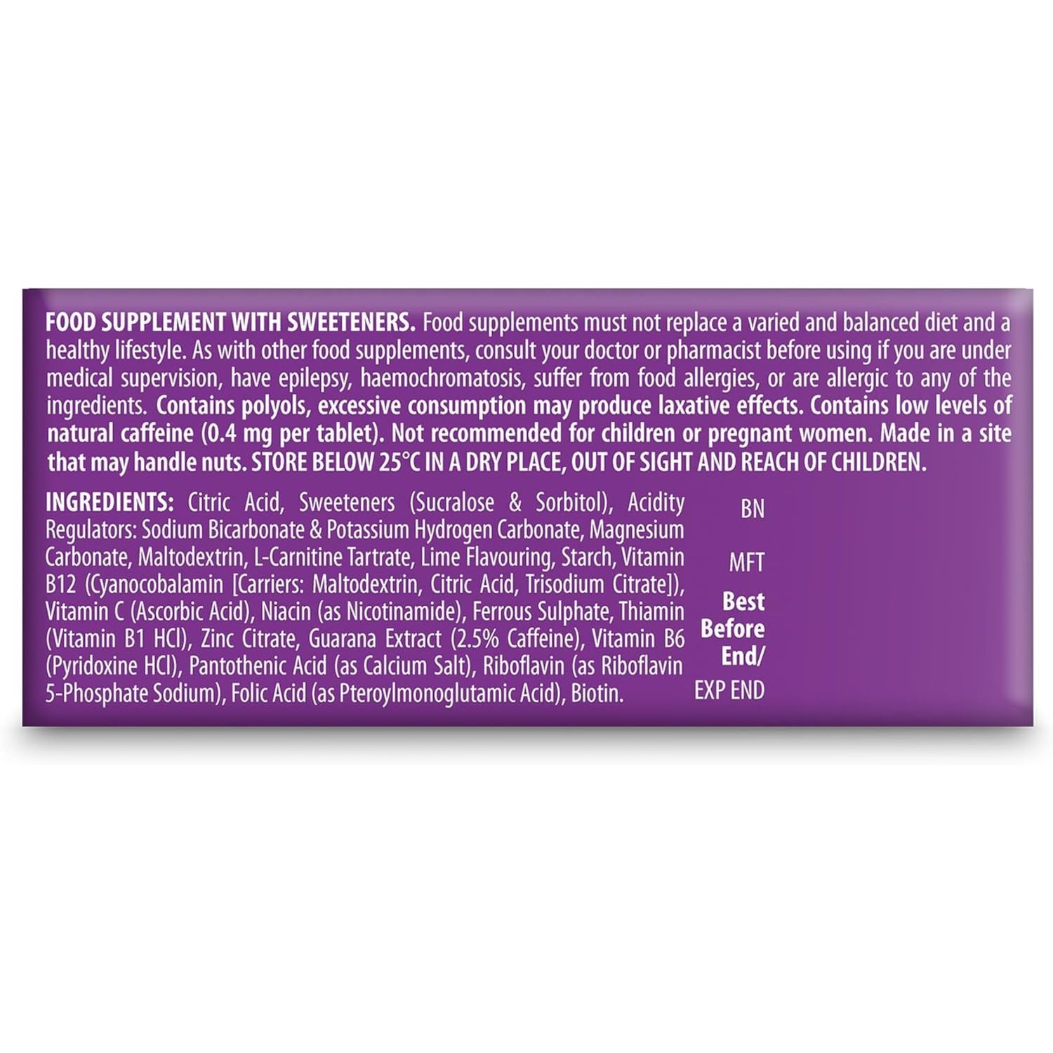 Wellwoman Energy Lime - 10 Dissolving Multivitamins Effervescent Tablets for Woman, Natural Lime Flavour