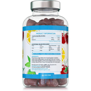 Iron Gummies with Added Vitamin C - 60 Natural Cherry Flavour Chewable Yummy Gummies - 2 Month Supply - Efficient Absorption and Gentler Digestion Formula - Made in the UK