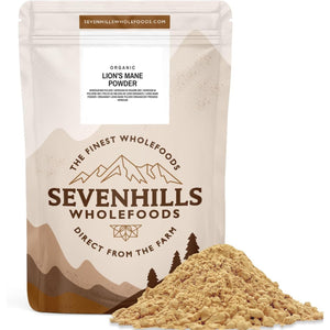 Sevenhills Wholefoods Organic Lion'S Mane Mushroom Powder 200G, 100% Fruiting Body for Tea Infusion, Coffee, Hot Chocolate, Soup, Vegan, Pure & Natural