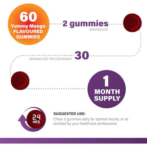 Vedic Bliss Gummies- Stress, Mood, Focus | Sugar Free Ashwagandha Gummies with Chamomile, Lemon Balm, Lavender, VIT B6 | Stress & Anxiety Gummy | High Strength Ashwagandha, Vegan, Yummy Mango Flavor