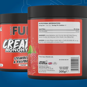 Applied Nutrition Bodyfuel Creatine Monohydrate Powder, Increases High-Intensity Physical Performance, Strawberry & Raspberry (300G - 60 Servings)