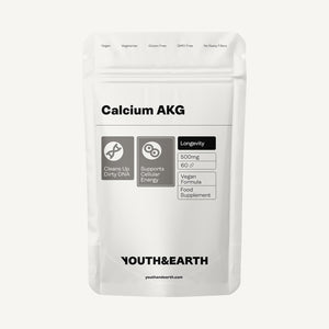Youth & Earth Calcium AKG Supplement | High Strength Ca-Akg Supplement for Cellular Energy & Strong Bones | 60 Vegan Capsules of 500Mg Calcium Alpha-Ketoglutarate per Serving