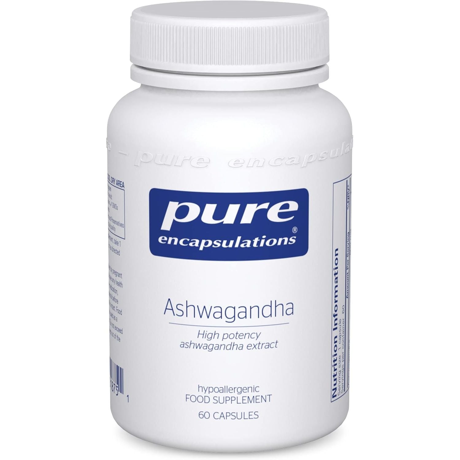 Pure Encapsulations Ashwagandha High Potency Extract 500Mg - Indian Ginseng Supplement for Cognitive & Joint Function, 60 Vegetarian Capsules