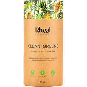Rheal Clean Greens 150G | 30 Servings | Daily Source of Nutritious Greens | Supports Energy, Immunity & Digestion | 100% Organic & Gluten Free | Plant Based | Certified B Corp