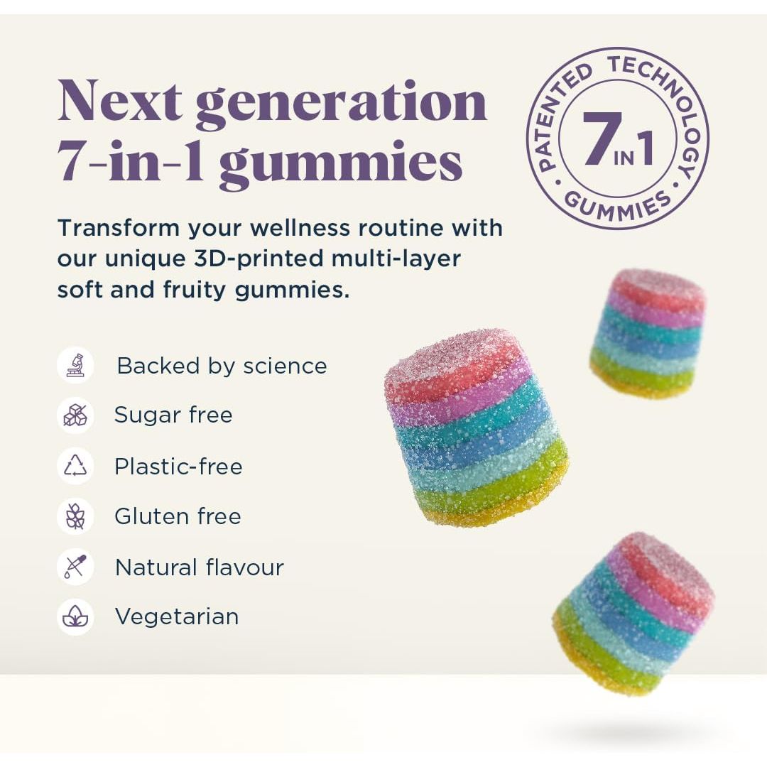 UPSA X Nourished 7-In-1 Skin Lift Collagen Gummies for Women - Vegetarian Collagen, Ovoderm® Complex, Vitamin C, Multivitamins - Collagen Supplements Skin Firmness and Smoothness - 30 Gummies