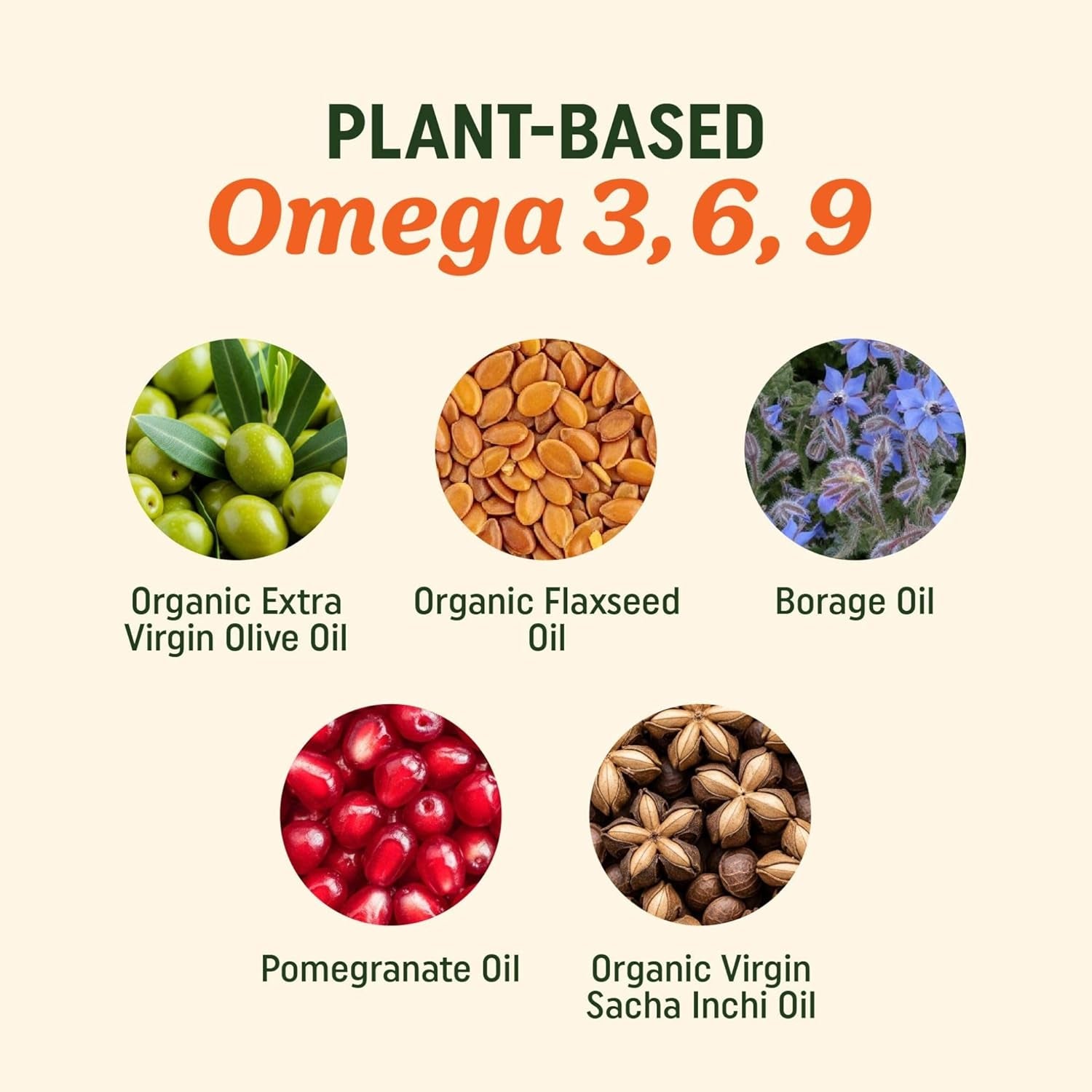 Vegan Omega 3 6 9 Supplements | 2000MG Plant-Based Triple Omega 369 Blend | Heart, Brain, Skin, and Eye Health Support | Vegan Fish Oil Alternative | Essential Fatty Acids Complex | Non-Gmo | 60 Ct