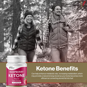 Vit Direct - Raspberry Ketone Capsules - Weight Loss Supplements - 60 Capsules - One Month Supply - Natural Fruit Extracts - Boost Metabolism - Increase Energy - Suppress Appetite