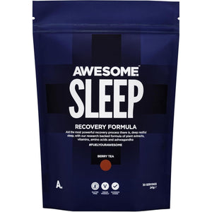 Awesome Supplements - Awesome Sleep Recovery Formula with Magnesium, Ashwagandha & Chamomile Extract (241G, Berry Tea)