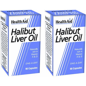 Healthaid Halibut Liver Oil Pack of 2 X 90 Capsules (180 Capsules)