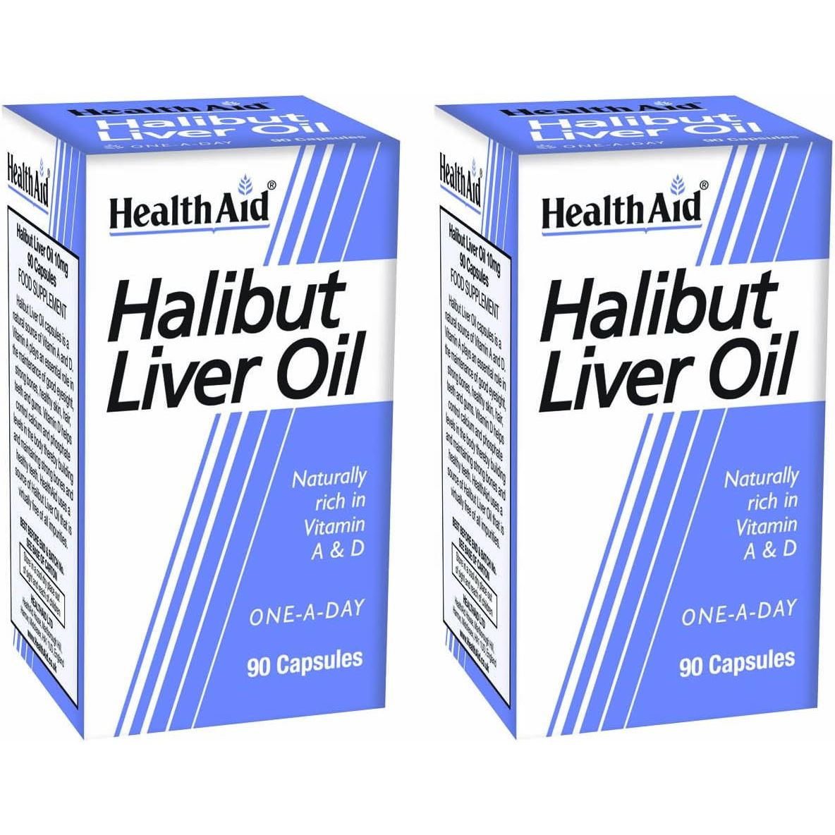 Healthaid Halibut Liver Oil Pack of 2 X 90 Capsules (180 Capsules)