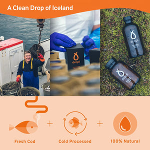 Dropi Icelandic Fish Oil - Extra Virgin Cod Liver Oil (EVCLO) - Natural Source of Vitamin a & D3 - Cold-Processed, Traceable & Pure from the Westfjords Pristine Atlantic Fishing Grounds (90 X 500Mg)