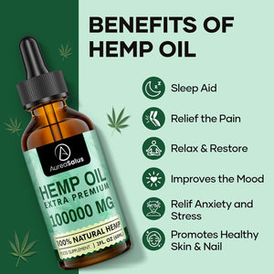 Aureasalus Premium Natural Oil 100000Mg, 100% Natural Ingredients, Enrich Omega 3-6-9, Improve Sleep, Gmo-Free (60 Ml (Pack of 1))