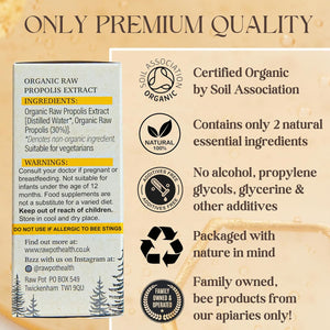 RAW POT - Organic RAW Propolis Spray for Kids 1+ - Alcohol-Free Pure Unpasteurised Natural Bee Propolis Liquid for Sore Throat Relief, Children Immune Support, Immunity Supplement for Kids (20Ml)