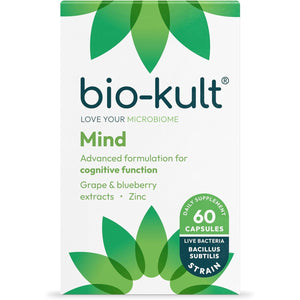Bio-Kult Mind | Bacillus PXN 21 + Zinc, Wild Blueberry & Grape Extracts | Brain & Gut Support | 60 Capsules