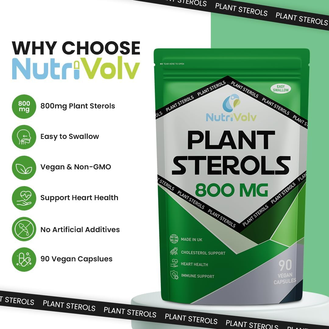 Plant Sterols 800Mg Vegan Healthcare Supplements for Heart, Maintains Cholesterol Level and Effectively Boosts Immunity - 90 Capsules