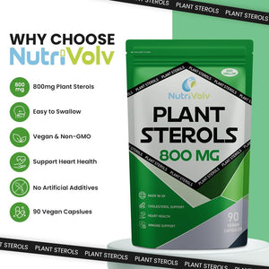 Plant Sterols 800Mg Vegan Healthcare Supplements for Heart, Maintains Cholesterol Level and Effectively Boosts Immunity - 90 Capsules