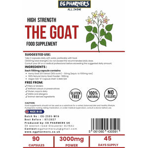 The Goat – Dual Formula Hgoat Capsule 3000MG | High Strength 20:1 Blend for Energy & Peak Performance – 90 Vegan Capsules – No Fillers, Lab Tested, UK Made