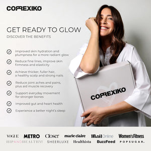 CORREXIKO Marine Collagen Powder Supplement Unflavoured - 10,000Mg Double Hydrolysed Collagen Peptides per Serving - Formulated for Maximum Absorption - for Hair, Skin & Nails - 300G, 30 Servings