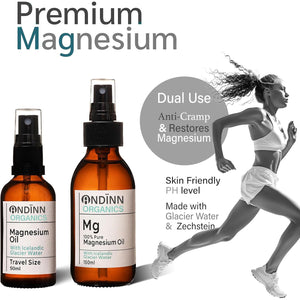Magnesium Oil Spray | Naturally Ph Balanced | Joints, Muscles & Sleep | with Icelandic Glacier Water | High Strength | 31% Concentration | Eco Friendly | Made in the UK