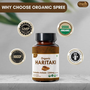 ORGANIC SPREE HARITAKI 120 Tablets | Terminalia Chebula (Haritaki) | USDA Organic Certified | Organic and Natural 120Tab (1)