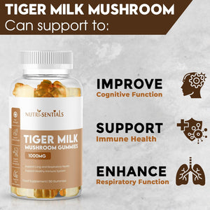 Tiger Milk Mushroom Gummies – High-Strength Dietary Supplement for Immune Support and General Wellness, 1000Mg, 60 Count