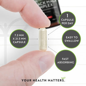 Maca Root Capsules 5000Mg (High Strength) – 180 Vegan Black (6 Month Supply) Not Tablets 100% Peruvian with L-Arginine, Panax Ginseng & Pepper Made in UK by Nutravita