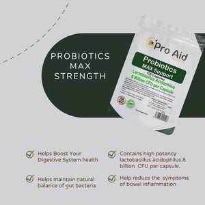 Probiotics Capsules Max Support 6 Billion CFU 100 Pack by Proaid | Healthy Gut | Digestion Support | Bio Cultures | Premium Vegetarian Capsules