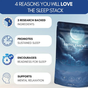 The Supplement Stack - Sleep - 3 in 1 Magnesium L-Threonate, L-Theanine & Apigenin for Deeper Sleep, Relaxation, Cognitive Support, and Mood Enhancement. Clinically-Proven - UK Company
