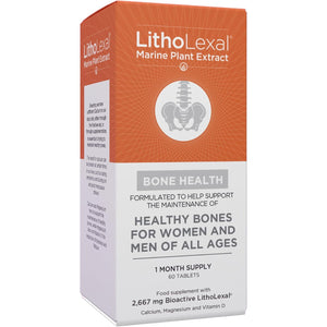 Litholexal Bone Health 60 Tablets (1 Month Supply) Food Supplement, Containing Plant-Based Calcium, Magnesium and Vitamin D