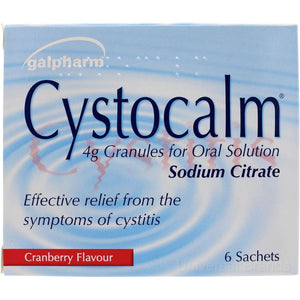 Cystitis Relief from Burning Pain, Cystocalm 6 Sachets 4G Granules Cranberry (Pack of 2)