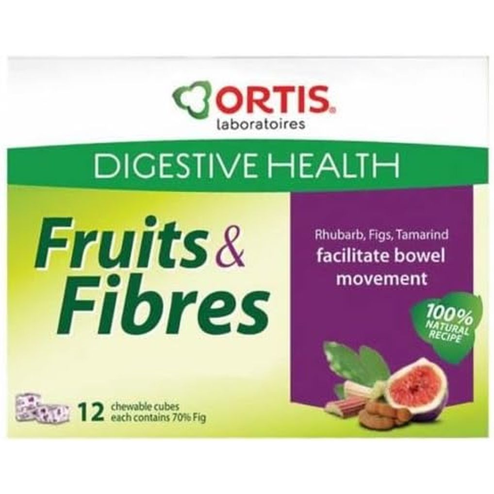 Ortis Ortisan Natural Laxative Fruit and Fibre Cubes - NEW FLAVOUR - RHUBARB/TAMARIND/FIG (12)