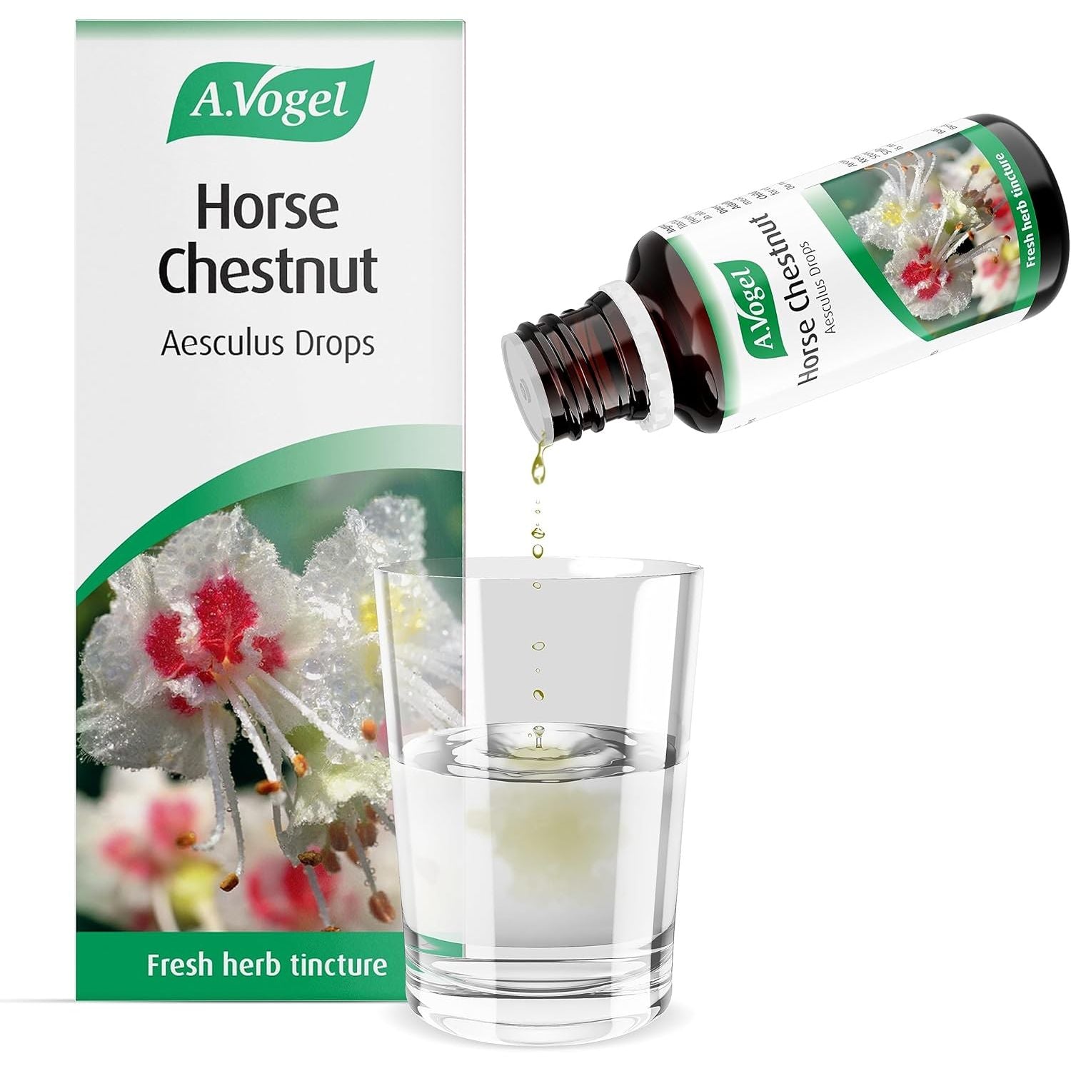A.Vogel Horse Chestnut Aesculus Drops | Botanical Food Supplement | Extract of Fresh Aesculus Seeds | Suitable for Vegans | 50Ml