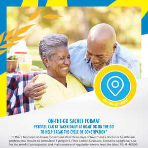 Fybogel Hi-Fibre Lemon Sachets - 10 Pack | Ispaghula Husk for Constipation, Regularity, Fast Digestion, and Nausea Relief | Natural Supplement for Effective Results