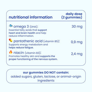 Jelly Pills® Concentrated Omega 3 Gummies (DHA + BCAA) and B Group Vitamins - 70 Orange Flavoured Vegan Gummies - No Added Sugars - for Children & Adults