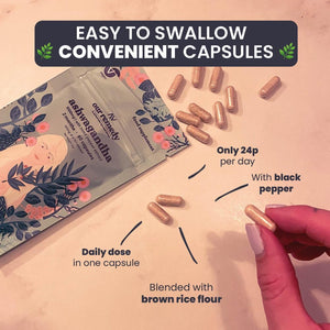 Our Remedy Ashwagandha Capsules for Women 1000Mg with Black Pepper for Fast & Effective Absorption — Made by Women, for Women! Natural, Vegan & Plastic Free — 60 One-A-Day Tablets
