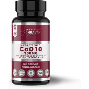 Ubiquinone Co Enzyme Q10 Softgel Capsules, Super Strength Vegan Friendly Naturally Fermented High Absorption Coq10 Capsules Made in the UK to GMP Standards - the Intelligent Health (90 Count, 200 Mg)