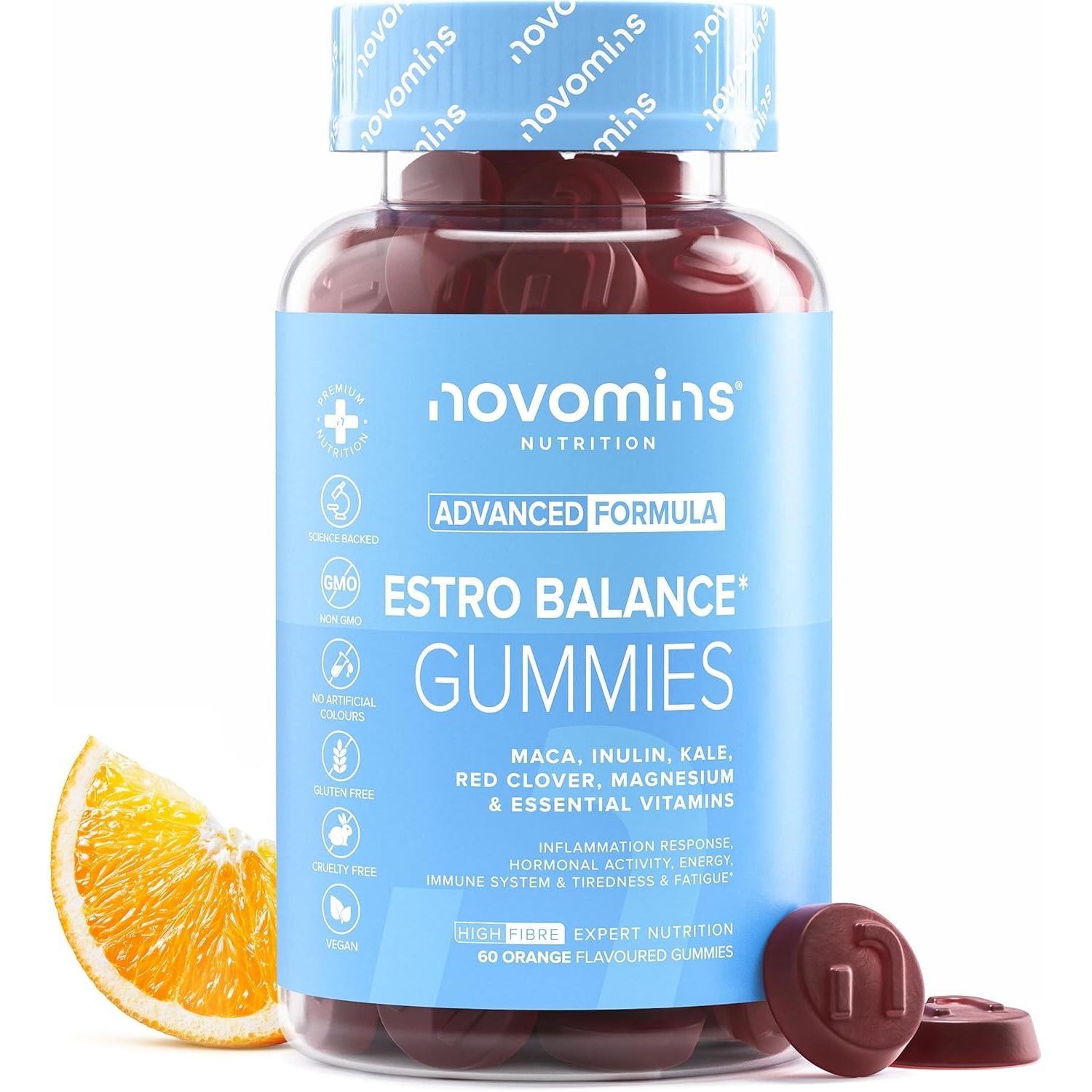 Novomins Estro Gummies – Womens Multivitamins - with Vitamin D, B6, B12, Maca & Kale Extract, Inulin - 60 Vegan Gummies