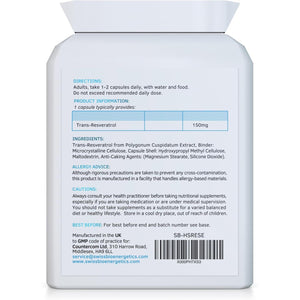 Ultra-Resveratrol 150Mg 90 Capsules - High Strength 150Mg Trans Resveratrol - High Potency Targeted Release Antioxidant Supplement
