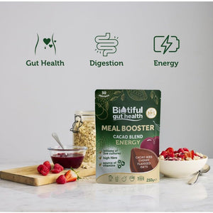 Biotiful 7-In-1 Gut Health Powder – High in Prebiotics & Probiotics for Digestive Health – Source of Protein & Vitamins (B5, B12, D3) – Affordable Everyday Price – Natural, Cacao & Cherry, 30 Servings