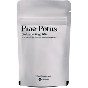Prae Potus (Latin for before Drinking) Turmeric, Vitamin B12 and N-Acetyl Cysteine (NAC) Food Supplement | Liver Support | Scientifically Tested | Vegan | 10 Capsules