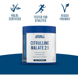 Applied Nutrition Citrulline Malate 2:1 | 3000Mg per Serving Nitric Oxide Booster Amino Acid Powder Supports Muscle Recovery Improves Performance Vegan Gluten Free (300G - 100 Servings) (Unflavoured)