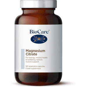 Biocare Magnesium Citrate | for Energy, Mental Health & Wellbeing, Bone & Muscle Support - 90 Capsules