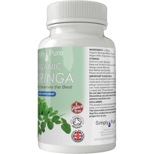 Simply Pure Organic Moringa Oleifera for Heart Health | 500Mg Capsules X 90 | 100% Pure Soil Association Certified | Gluten Free | GM Free | Vegan