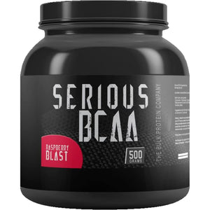 Serious BCAA Powder 500G, 100 Servings Pre Workout - Helps Build Muscle - the Bulk Protein Company (Raspberry Blast)