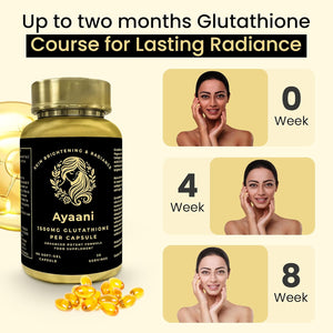 Ayaani Glutathione 1500Mg Supplement | High Strength Skin Brightening Antioxidant Complex with Collagen, Vitamin C, Coenzyme Q10, Hyaluronic Acid, Biotin, Zinc + More | 60 Soft Gels | Developed in UK