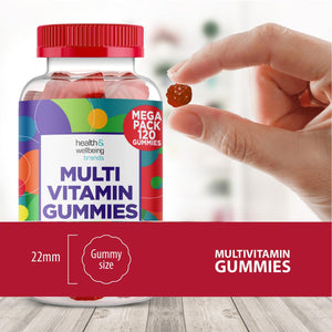Multivitamin 120 Gummies (4 Months Supply) -Raspberry Flavour Adult Gummies with 11 Vital Vitamins & Minerals - High Strenght- Vitamin D, Zinc, Vitamin C + B - Health + Immune Support